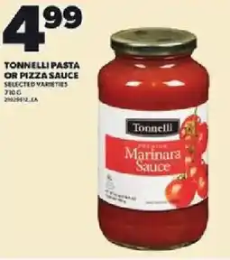 Loblaws Tonnelli pasta or pizza sauce offer
