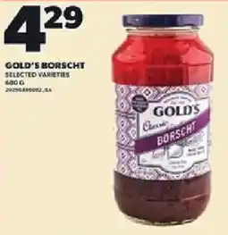 Loblaws Gold's borscht offer