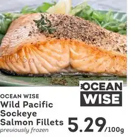 IGA Ocean wise wild pacific sockeye salmon fillets offer