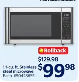 Walmart 1.1-cu. ft. Stainless steel microwave offer