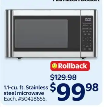 Walmart 1.1-cu. ft. Stainless steel microwave offer
