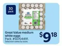 Walmart Great Value medium white eggs offer