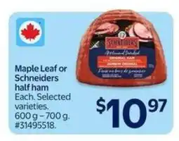 Walmart Maple Leaf or Schneiders half ham offer