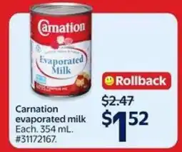 Walmart CARNATION EVAPORATED MILK offer