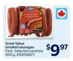 Walmart Great Value Smoked Sausages offer