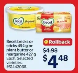 Walmart Becel bricks or sticks offer