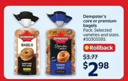 Walmart Dempster's Core or Premium Bagels offer