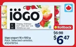 Walmart iögo Yogurt 16 x 100 g offer