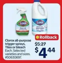 Walmart Clorox all-purpose trigger sprays, Tilex or bleach offer