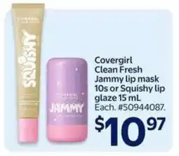 Walmart Covergirl Clean Fresh Jammy Lip Mask or Squishy Lip Glaze offer