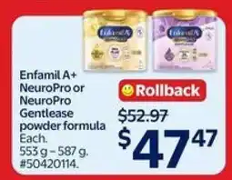 Walmart Enfamil A+ NeuroPro or NeuroPro Gentlease offer