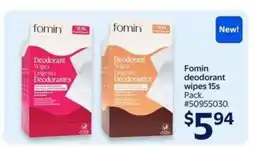 Walmart Fomin deodorant wipes 15s offer