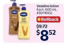 Walmart VASELINE LOTION offer