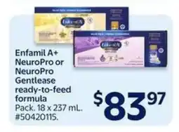 Walmart Enfamil A+ NeuroPro or NeuroPro Gentlease Ready to Feed Formula offer