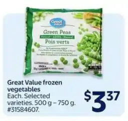 Walmart Great Value Frozen Vegetables offer
