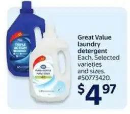 Walmart Great Value laundry detergent offer