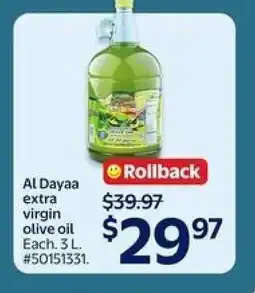 Walmart Al Dayaa extra virgin olive oil offer