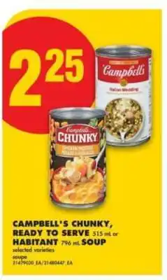 No Frills Campbell's Chunky, Ready to Serve or Habitant Soup offer