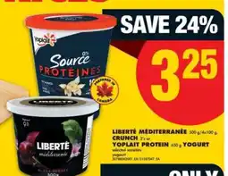 No Frills LIBERTÉ MÉDITERRANÉE or YOPLAIT PROTEIN YOGURT offer