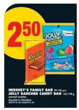 No Frills Hershey's Family Bar or Jolly Rancher Candy Bag offer