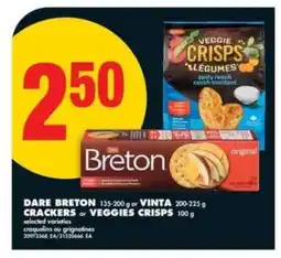 No Frills Dare Breton Crackers or Veggies Crisps offer