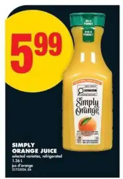 No Frills Simply Orange Juice offer