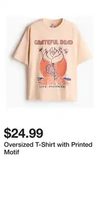 H&M Oversized T-Shirt with Printed Motif offer