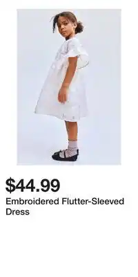 H&M Embroidered Flutter-Sleeved Dress offer
