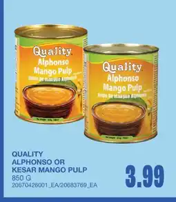 Wholesale Club ALPHONSO OR KESAR MANGO PULP offer