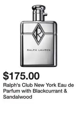 Sephora Ralph's Club New York Eau de Parfum with Blackcurrant & Sandalwood offer
