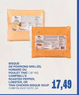 Wholesale Club BISQUE DE POIVRONS GRILLÉS, HOMARD OU POULET THAÏ offer