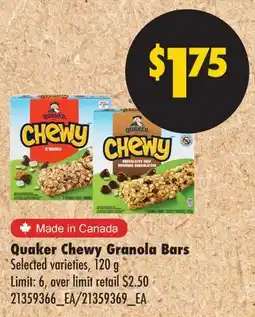 No Frills Quaker Chewy Granola Bars offer