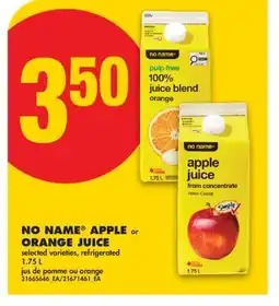 No Frills NO NAME APPLE or ORANGE JUICE offer