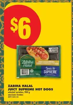 No Frills ZABIHA HALAL JUICY SUPREME HOT DOGS offer