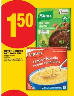 No Frills LIPTON OR KNORR DRY SOUP MIX offer