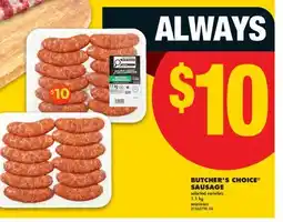 No Frills BUTCHER'S CHOICE SAUSAGE offer