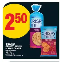No Frills QUAKER CRISPY MINIS OR RICE CAKES offer