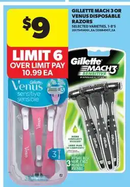 Real Canadian Superstore GILLETTE MACH 3 OR VENUS DISPOSABLE RAZORS, 1-8'S offer