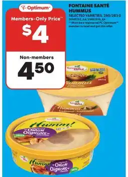 Real Canadian Superstore FONTAINE SANTÉ HUMMUS, 260/283 G offer