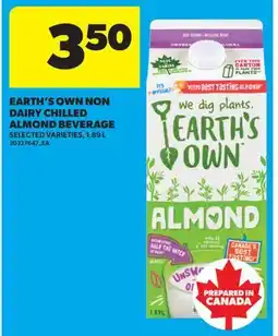 Real Canadian Superstore EARTH'S OWN NON DAIRY CHILLED ALMOND BEVERAGE offer