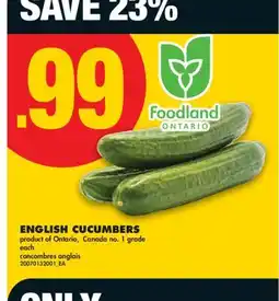 No Frills ENGLISH CUCUMBERS offer