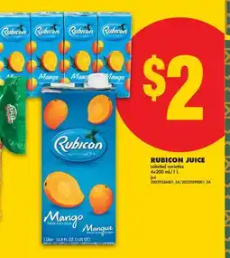 No Frills RUBICON JUICE, 4x200 mL/1 L offer
