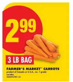 No Frills FARMER'S MARKET CARROTS, 3LB BAG offer