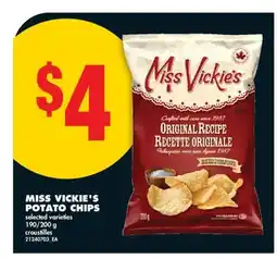No Frills MISS VICKIE'S POTATO CHIPS, 190/200 G offer