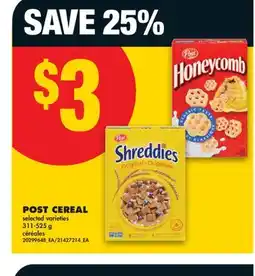 No Frills POST CEREAL offer