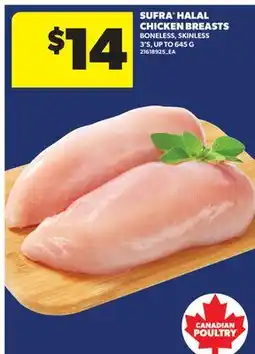 Real Canadian Superstore SUFRA HALAL CHICKEN BREASTS, 3' S, UP TO offer