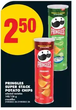 No Frills PRINGLES SUPER STACK POTATO CHIPS, 148/156 G offer
