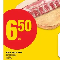 No Frills PORK BACK RIBS offer