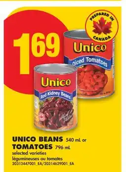 No Frills UNICO BEANS, 540 ML OR TOMATOES, 796 ML offer