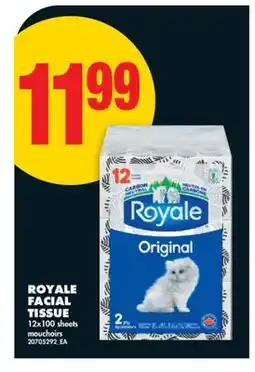 No Frills ROYALE FACIAL TISSUE, 12x100 sheets offer